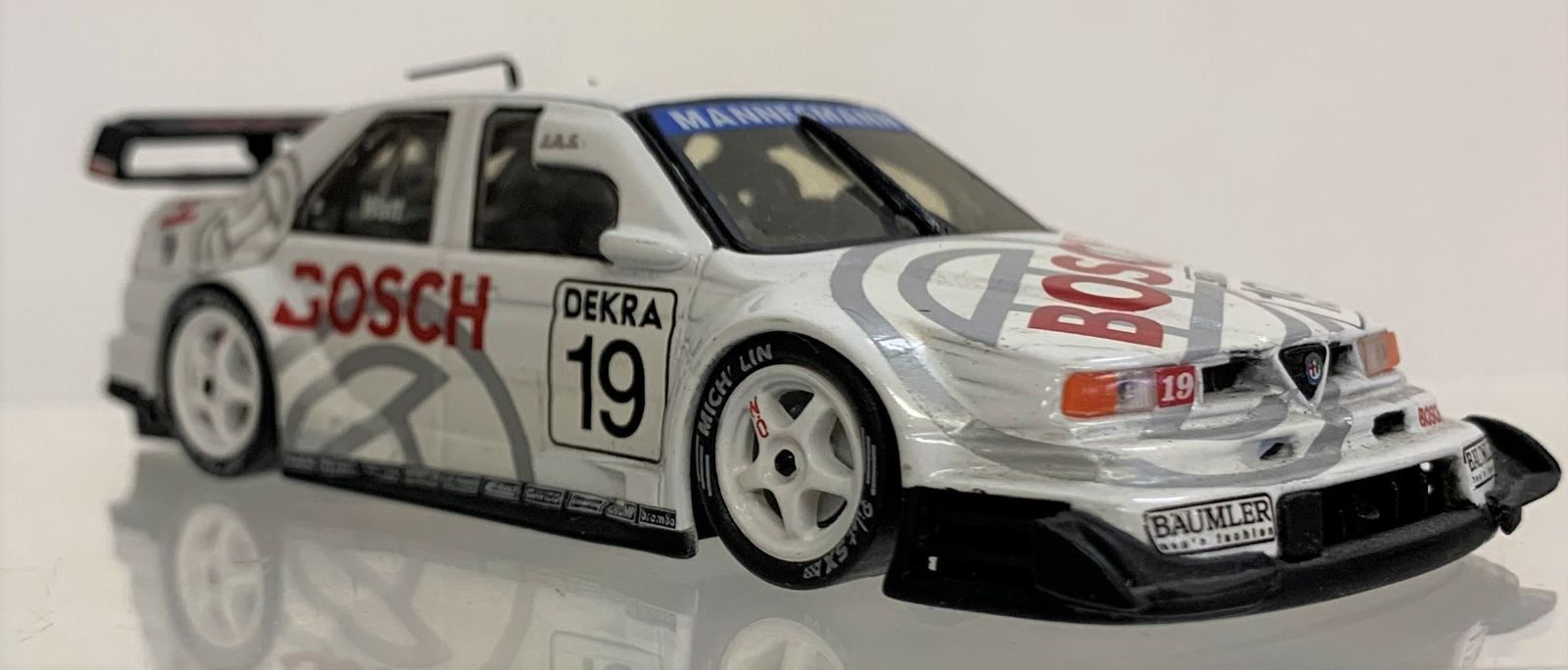アルファロメオ 155 ミニカー 1/43 ONYX WATT ホワイト BOSCH