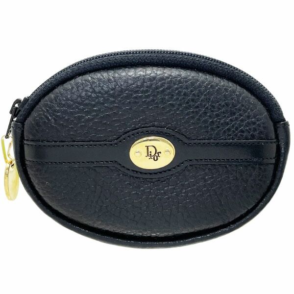 クリスチャン ディオール コインケース ヴィンテージ コインパース レザー 革 ブラック 黒 Christian Dior ロゴ オーバル型 小銭入れ クラシック C.Dior