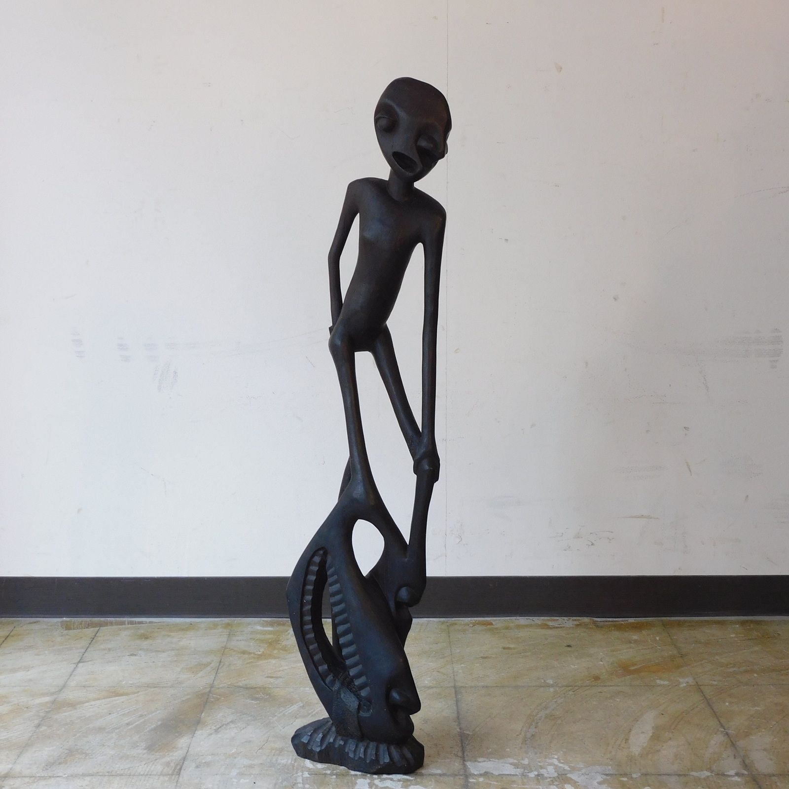 アフリカンアート 民族芸術 木彫人物オブジェ ビーズ装飾 プリミティブアート アフリカンアート 民族芸術 木彫人物オブジェ ビーズ装飾 プリミティブ