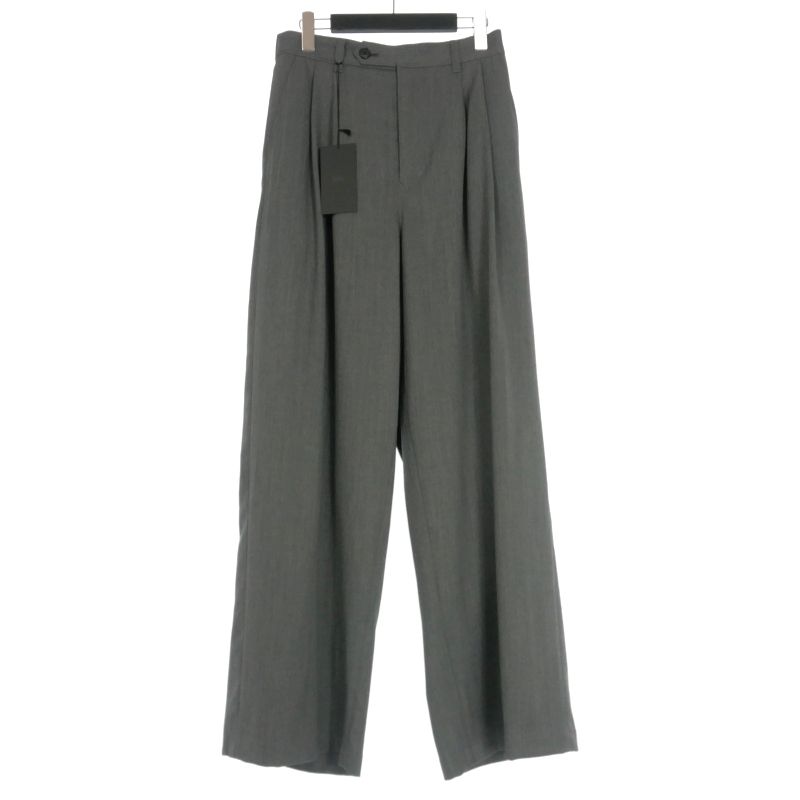 ユハ JUHA 24AW 2TUCK WIDE EASY PANTS スラックス 4 グレー 10200803-1