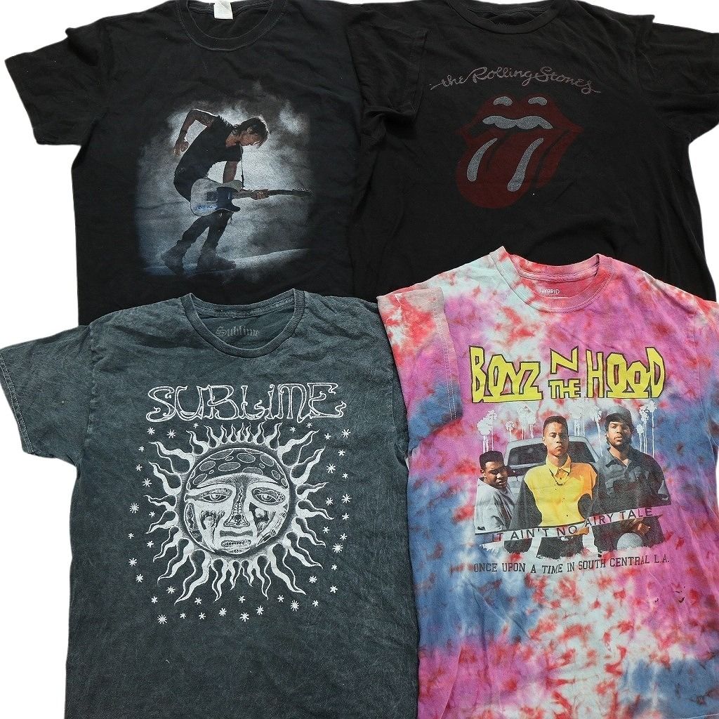 品質保証，得価 古着卸 まとめ売り 音楽・バンド 半袖Tシャツ 16枚セット (メンズ Ｍ /Ｌ ) サブライム ローリングストーンズ NB0609 1円スタート