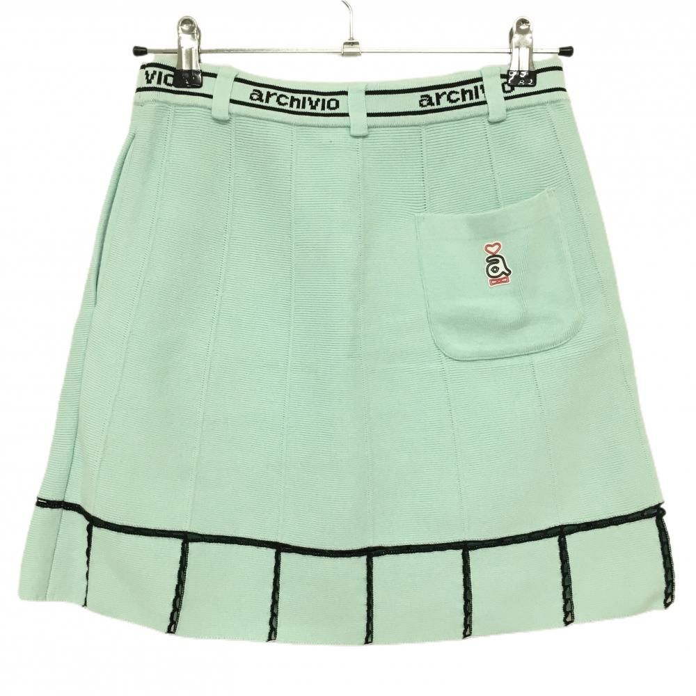 ☆特価☆【美品】アルチビオ ニットスカート ライトブルー×黒 ウエスト