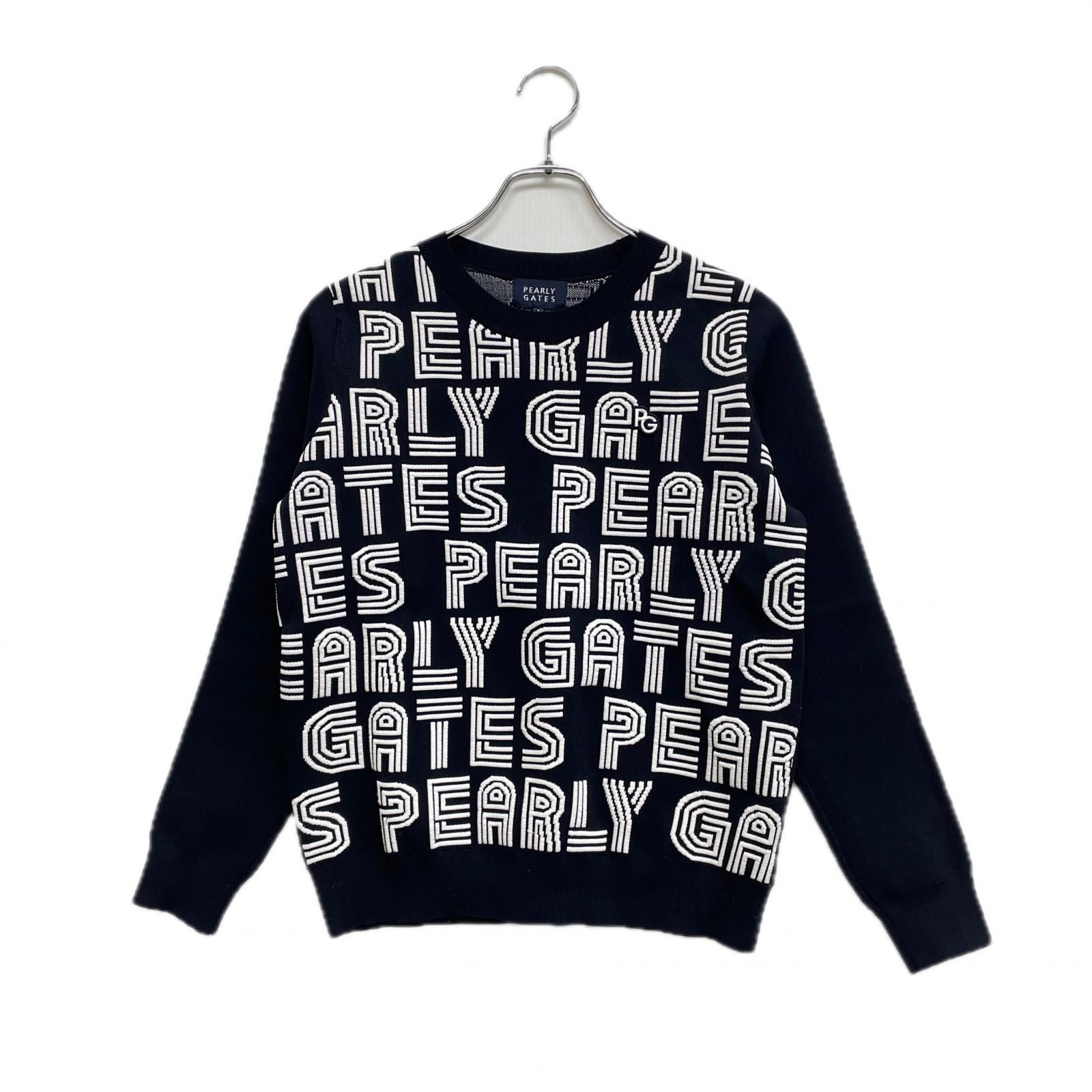 レディース パーリーゲイツ PEARLY GATES セーター 1 M 紺系 ネイビー 長袖 クルーネック ロゴ