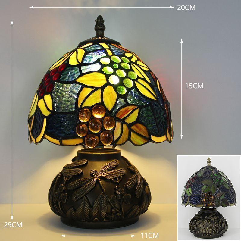 LEDテーブルランプ ステンドグラス 照明クラシック ヨーロッパ 手作り jjawr