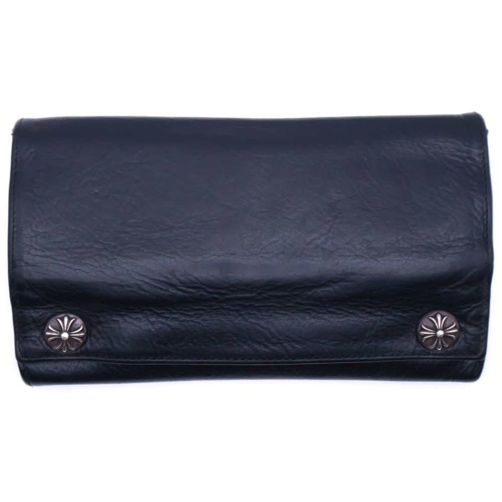 CHROME HEARTS (クロムハーツ) LONG WALLET グリーシー クロスボタン