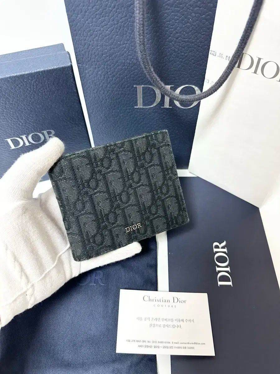 本物 フル構成 ディオール オブリーク 二つ折り財布 ブラック