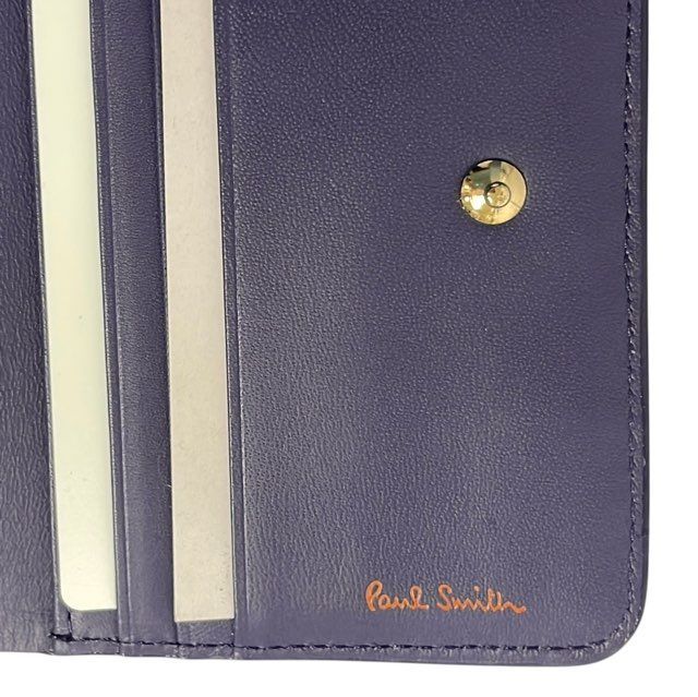 未使用 ポールスミス 二つ折り 財布 ロゴ レザー マルチカラーロゴ