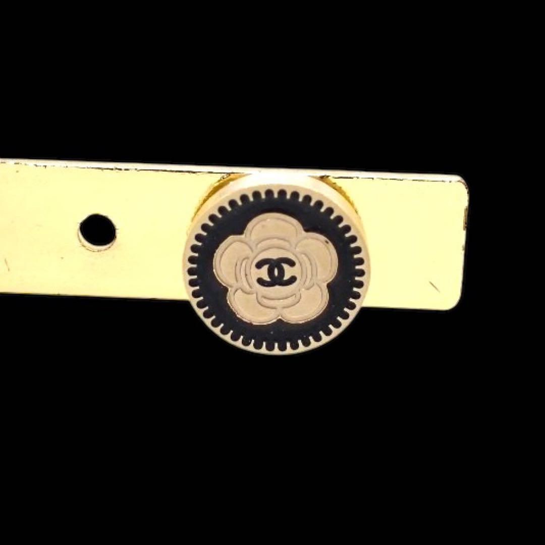 シャネル ピアス 片耳 カメリア 06P ラウンド ゴールド ブラック 3797