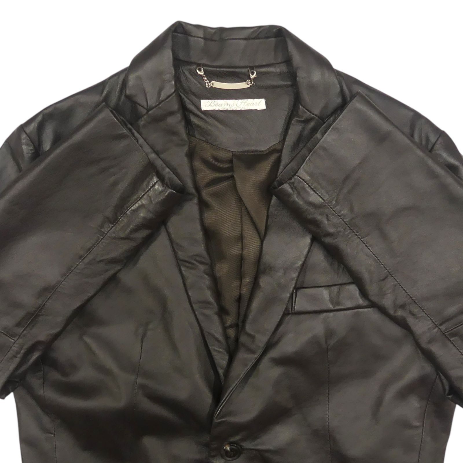Beams ビームス テーラードジャケット レザー M 本革 メンズ 黒