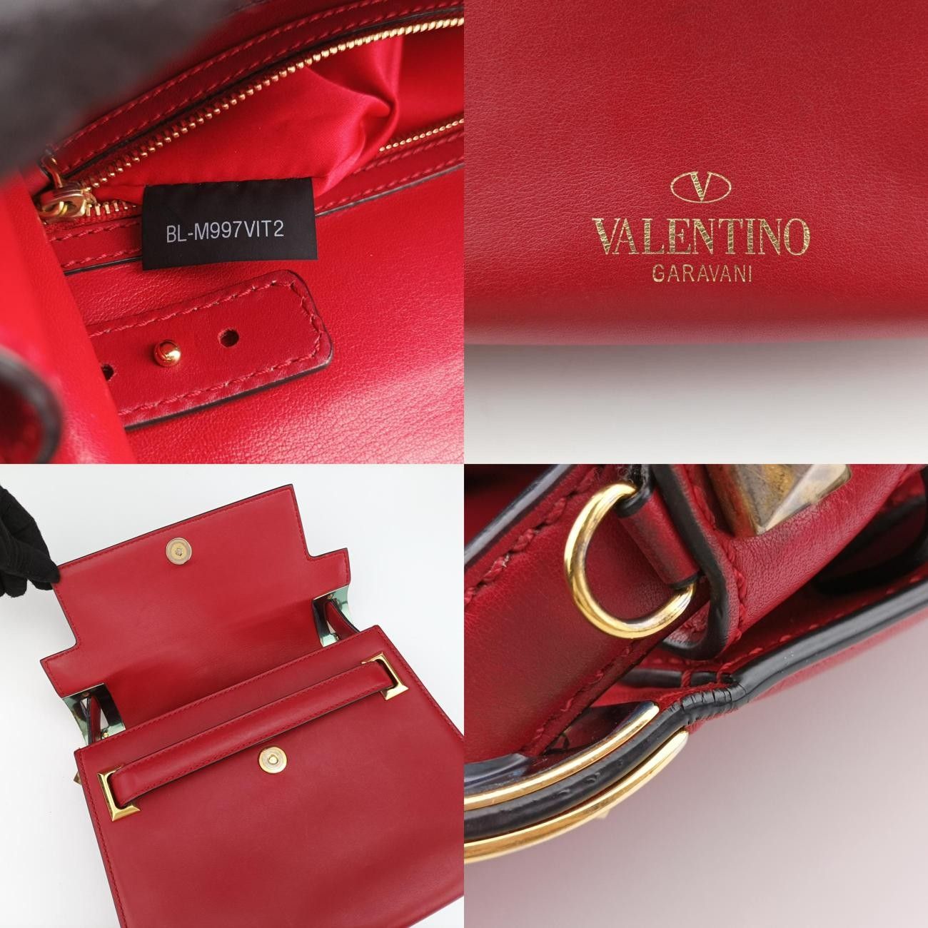 ヴァレンティノValentinoマイロックスタッズレッドレザーBL-M997VIT2