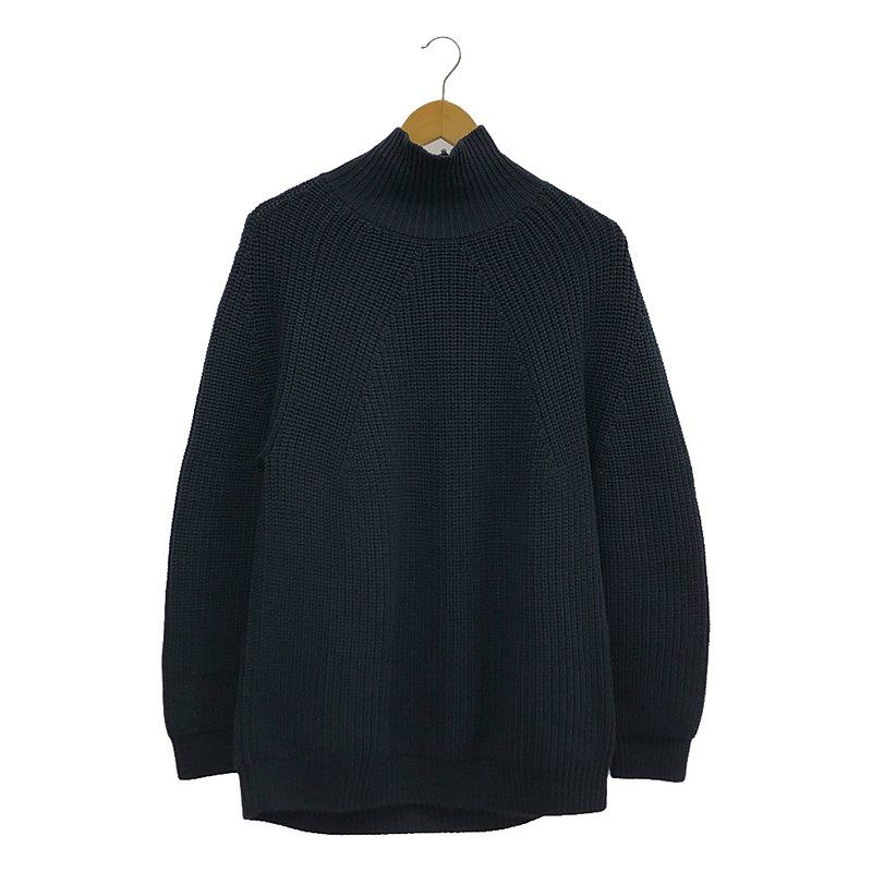 バトナー ウール5G片畦 クルーネックニット 3 ブラック BATONER / バトナー | ウール 5G 片畦 タートルネック ニット | 3