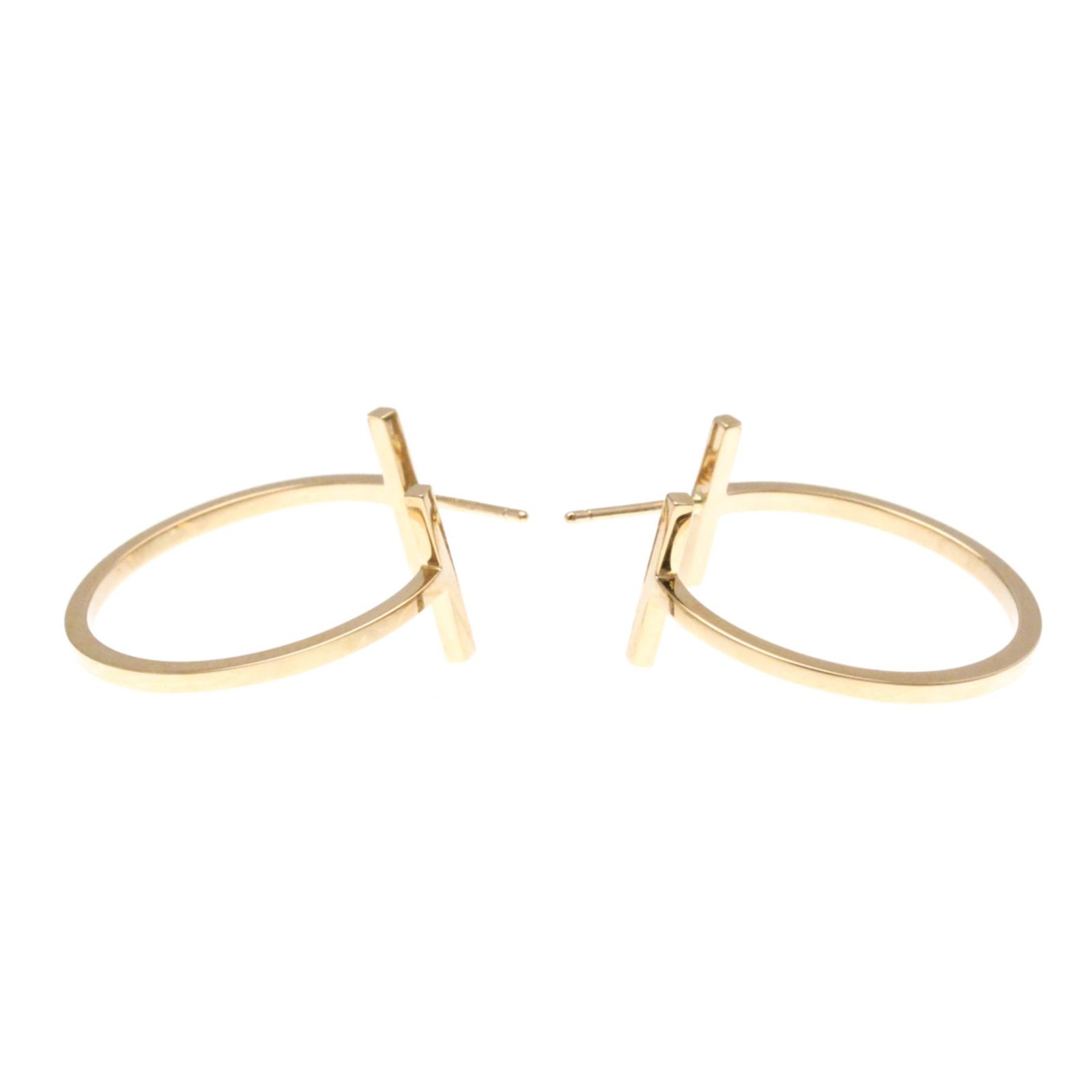 TIFFANY&Co. ティファニー T ワイヤー フープ ピアス ピンク ゴールド  