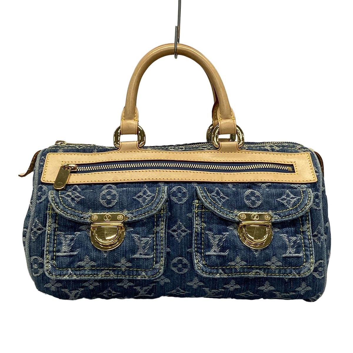 LOUIS VUITTON ルイヴィトン ハンドバッグ モノグラムデニム ネオスピーディ M95019 ブルー コットン レザー