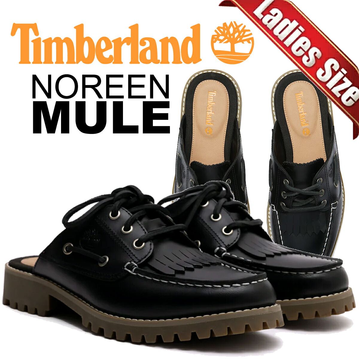 ティンバーランド ノレーン ミュール シュー ブラック フルグレイン Timberland NOREEN MULE SHOE BLACK FULL GRAIN a4198-w02