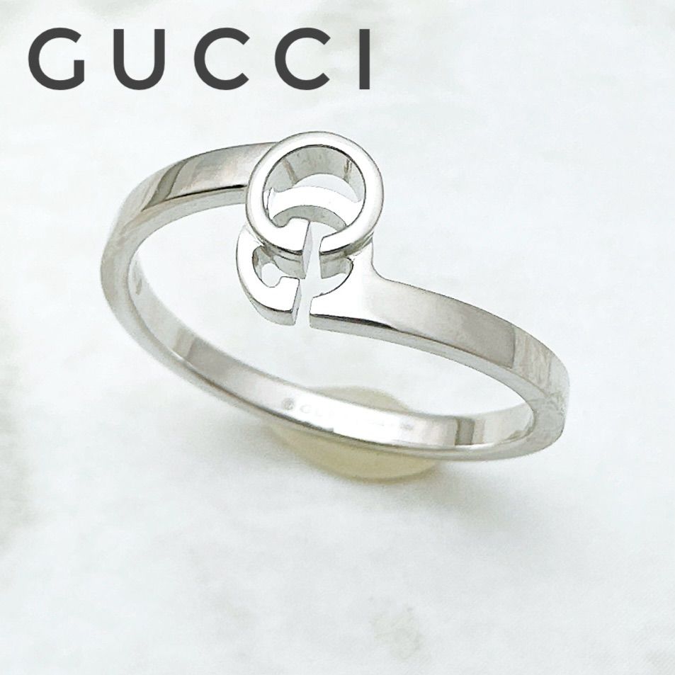 美品🌟GUCCI GG ロゴ ホワイトゴールド リング 13 約13号 U - メルカリ