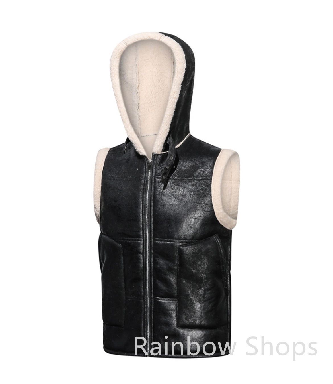 姫です。ブラックムートンベスト フード付き 姫です。ブラックムートンベスト フード付き ブラックムートンベスト