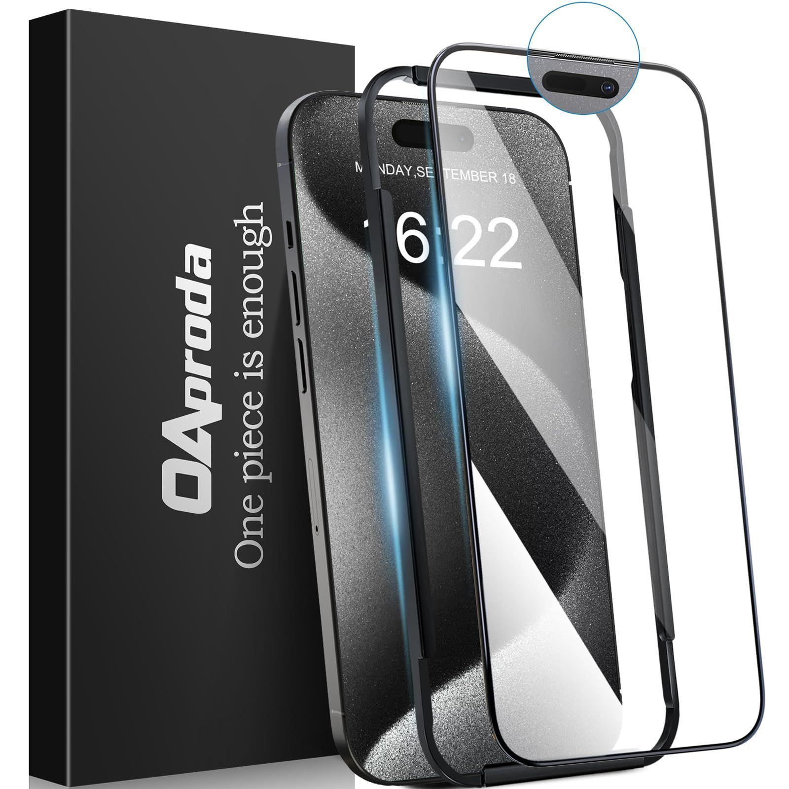 OAproda ガラスフィルム iPhone 15 Pro Max 用 防塵付き