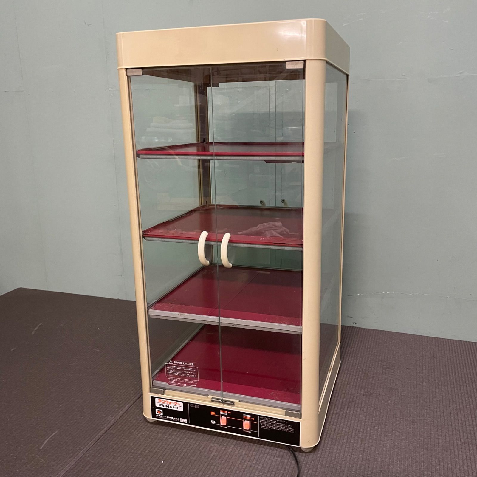 ♭ カンウォーマー 缶 CW-144 810 日本ヒーター 温蔵 全自動 前後両扉 4段 ショーケース 厨房 機器 店舗 業務用 イベント 催事 両開き