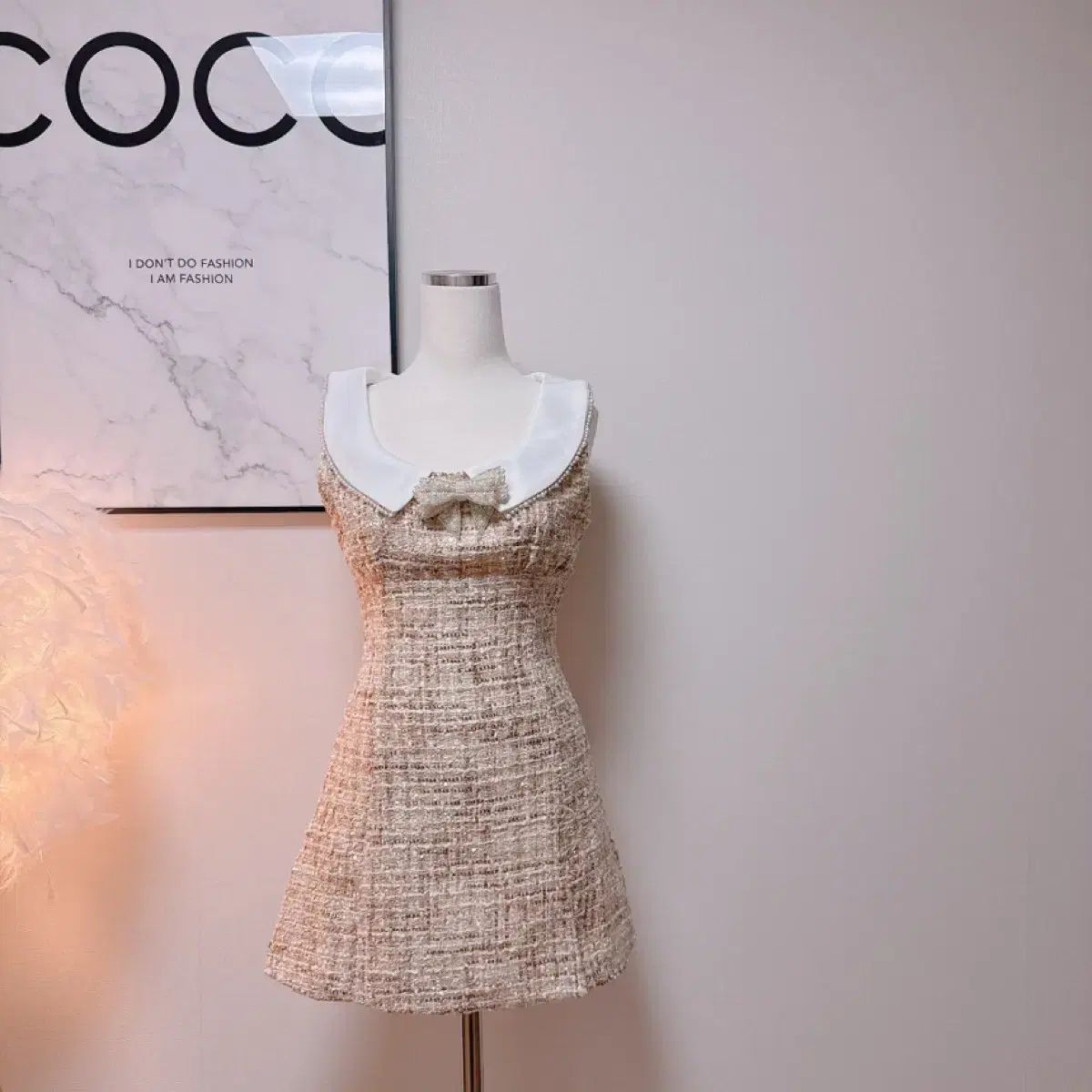 ツイード カラ ワンピース OHムーンフィーバー ROSSUM J 韓国通販 ブリスミン ラチェル