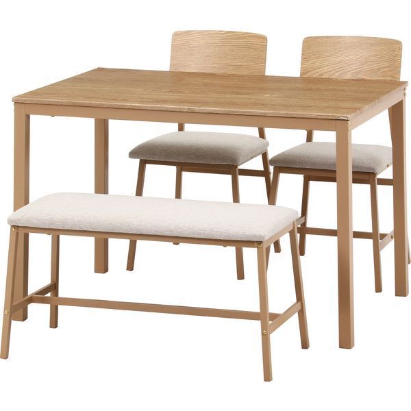 ダイニングセット4点 ベージュカラー 組立品【代引不可】