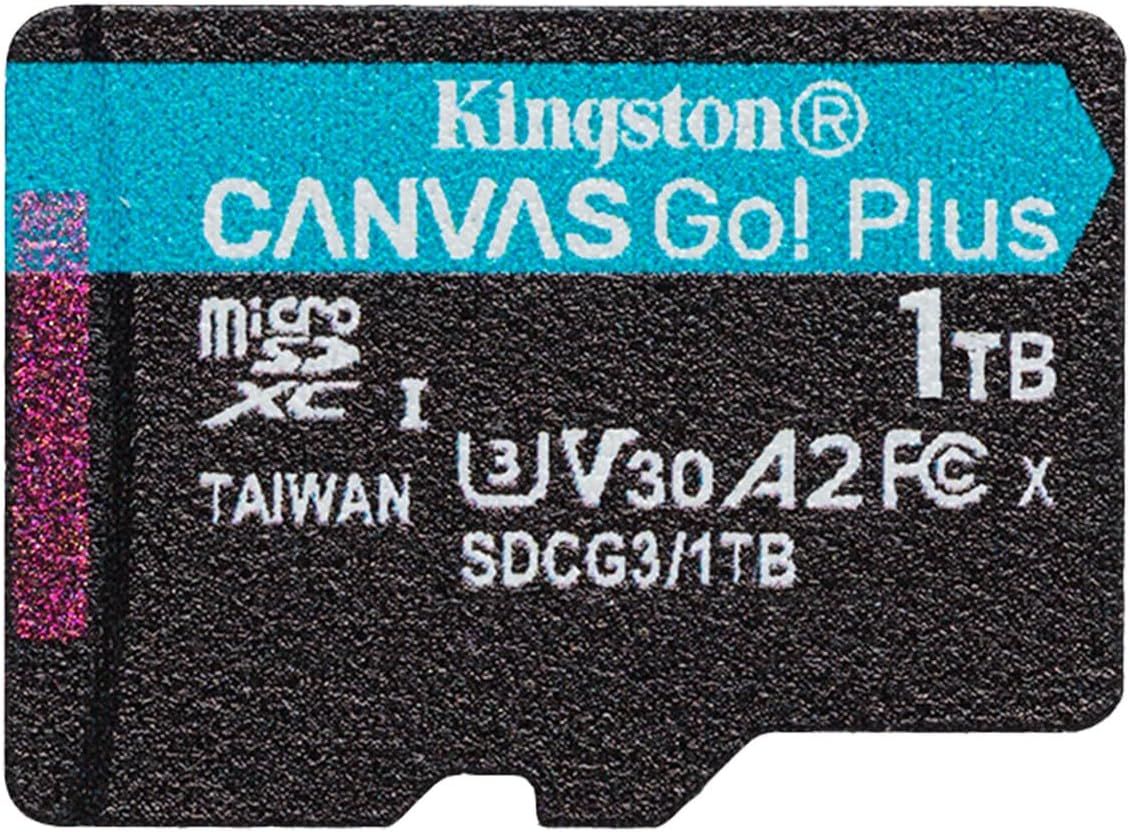 Kingston Canvas Go! Plus microSDメモリーカード クラス10、UHS-I 1TB microSDXC 170R A2 U3 V30カード + ADP