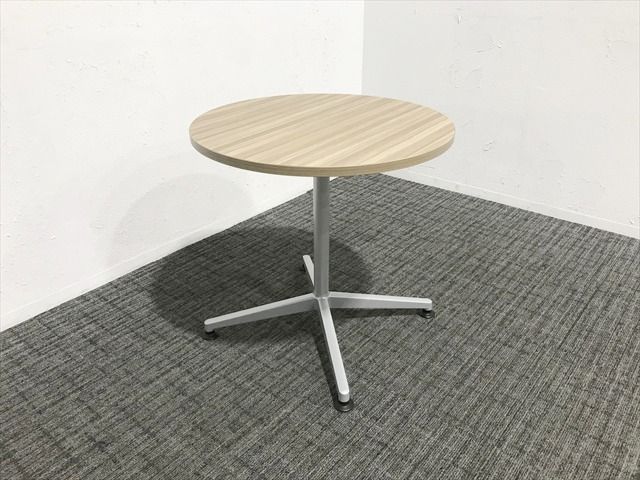 丸テーブル ジュート 単柱タイプ コクヨ アッシュブラウン