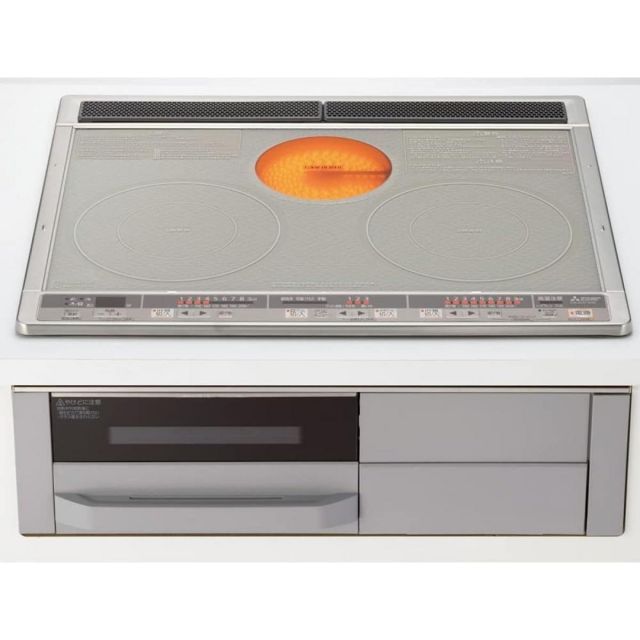 三菱 IHクッキングヒーター CS-G321MS ビルトイン シルバー 60cm幅 IH2口 ラジエント 単相200V MITSUBISHI