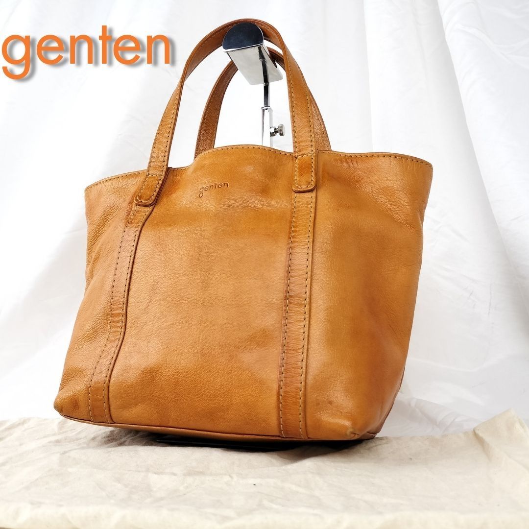 ゲンテン(genten)レザートートバッグ　ユニセックス　　ゴートヌメ　山羊革 ゲンテン(genten)レザートートバッグ ユニセックス ゴートヌメ 山羊革
