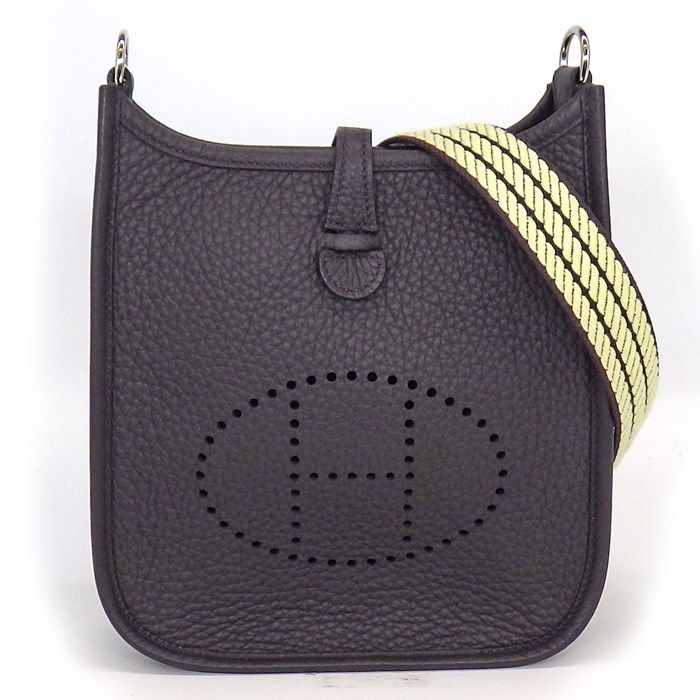 エルメス HERMES ショルダーバッグ エヴリン アマゾン TPM サングルコルダージュ W刻印 2025年 プルノワール ジョーヌミルトン トリヨンクレマンス シルバー金具