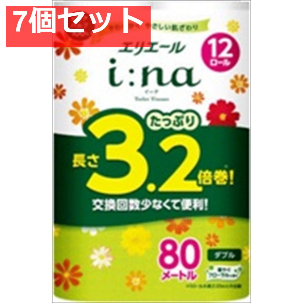 エリエールｉ ｎａ トイレットティシュー3．2倍巻 12Ｒ ダブル 7個セット