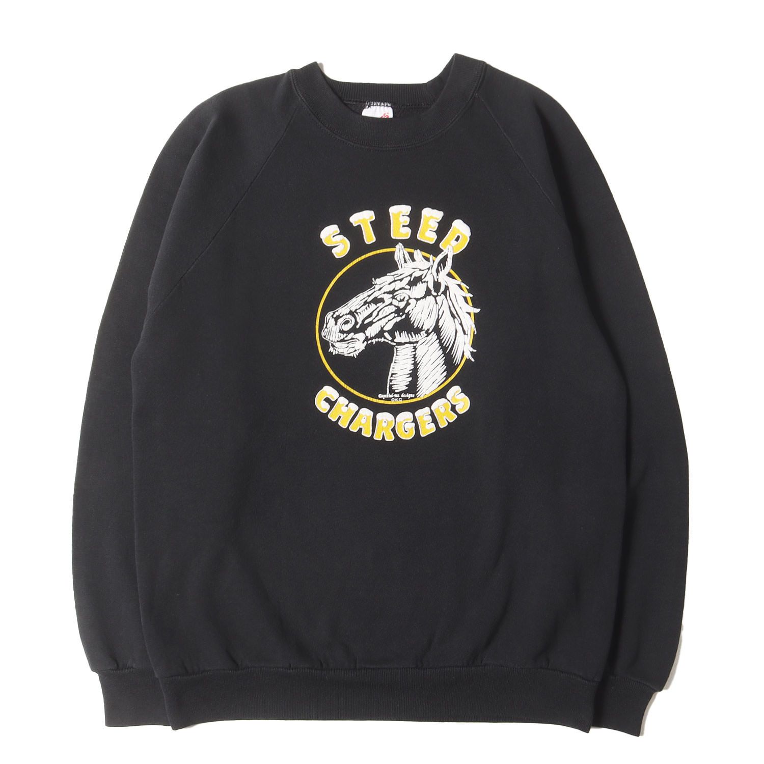 90s - 00s ヴィンテージ古着 | 90s ホース プリント ラグラン スウェットシャツ | USA製 JERZEES ジャージーズ | ブラック 黒 サイズ:L | 90年代 | トップス トレーナー【メンズ】【】