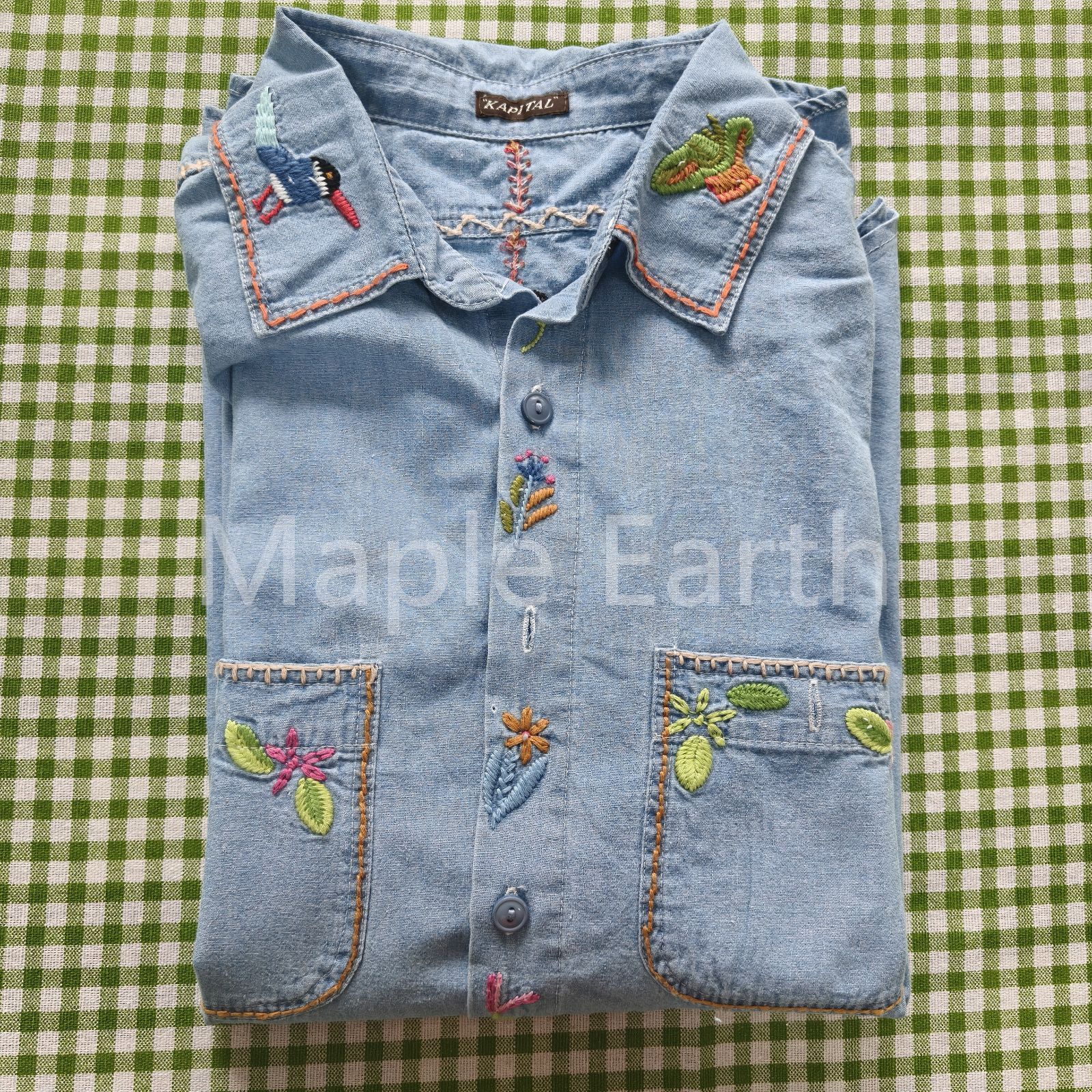 刺繍入りスタンド 長袖シャツジャケット
