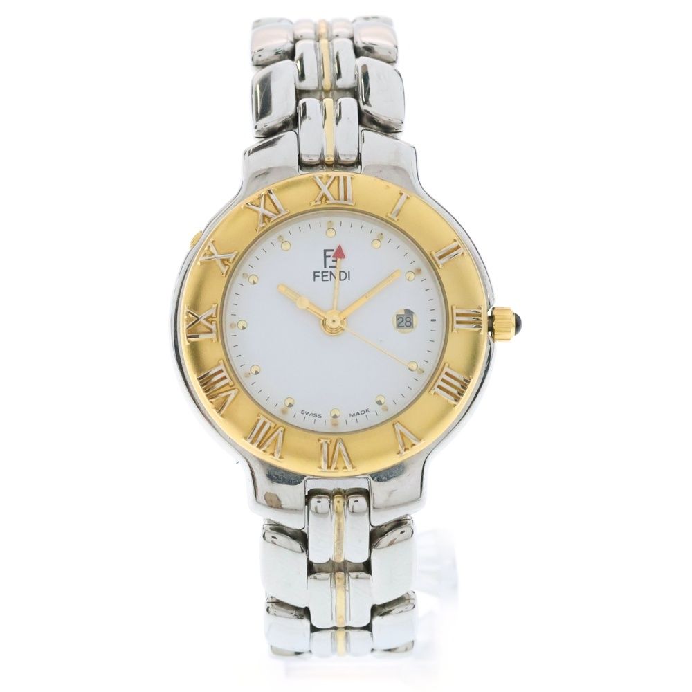 FENDI 920J レディース腕時計 デイト　QZ FENDI 920J Silver & Gold Quartz Watch Working | eBay
