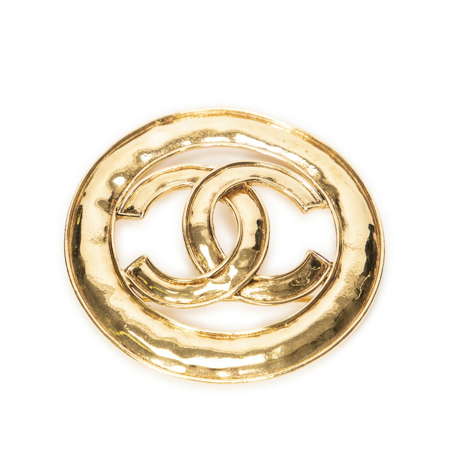 CHANEL シャネルココマーク ラウンドブローチ金金メッキA