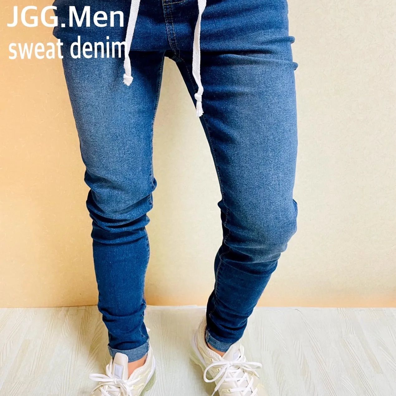 JGG.Menジェギングメンスウェットデニムスキニーパンツスキニーデニム