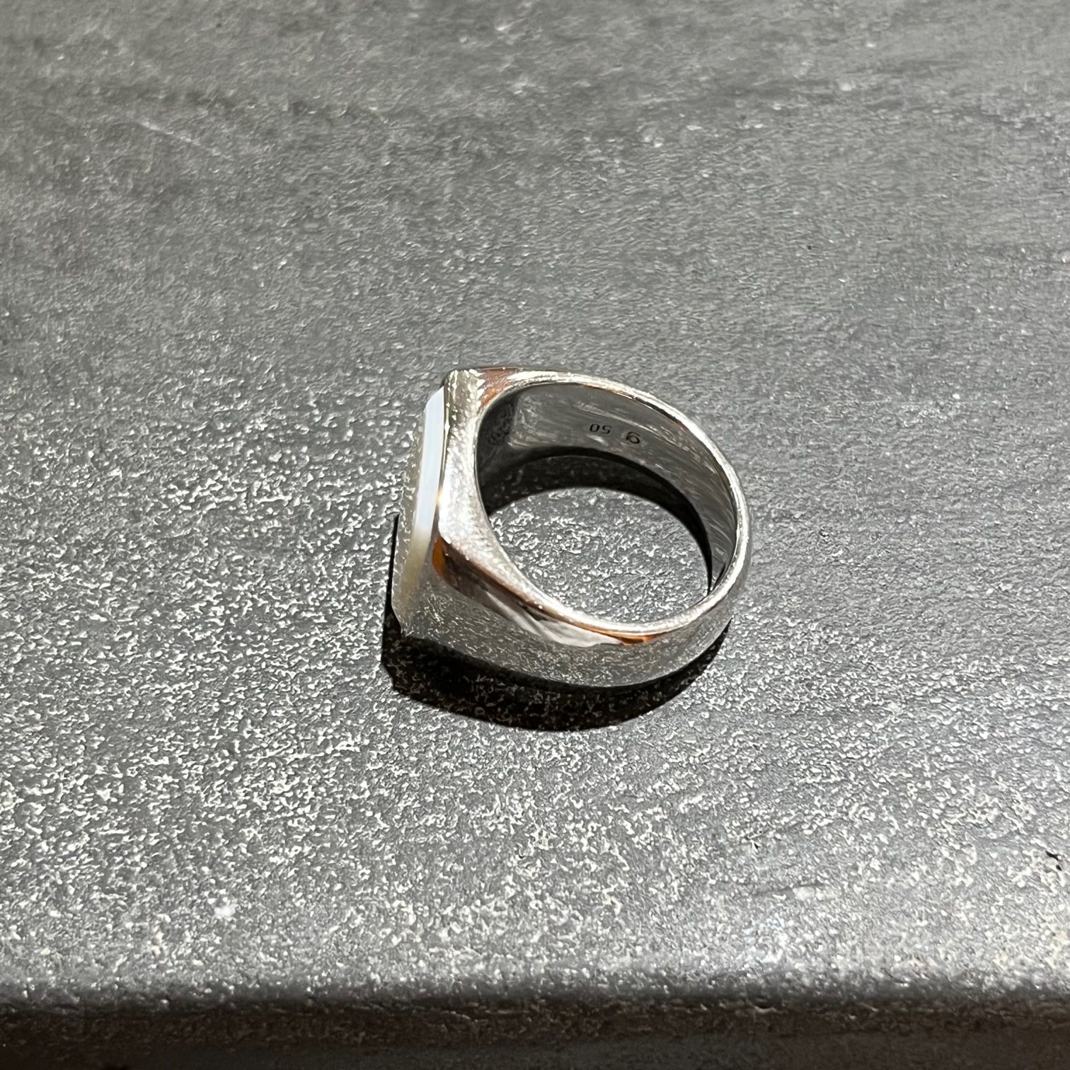 定価57200円 TOM WOOD Cushion White Agate Ring クッションホワイト 