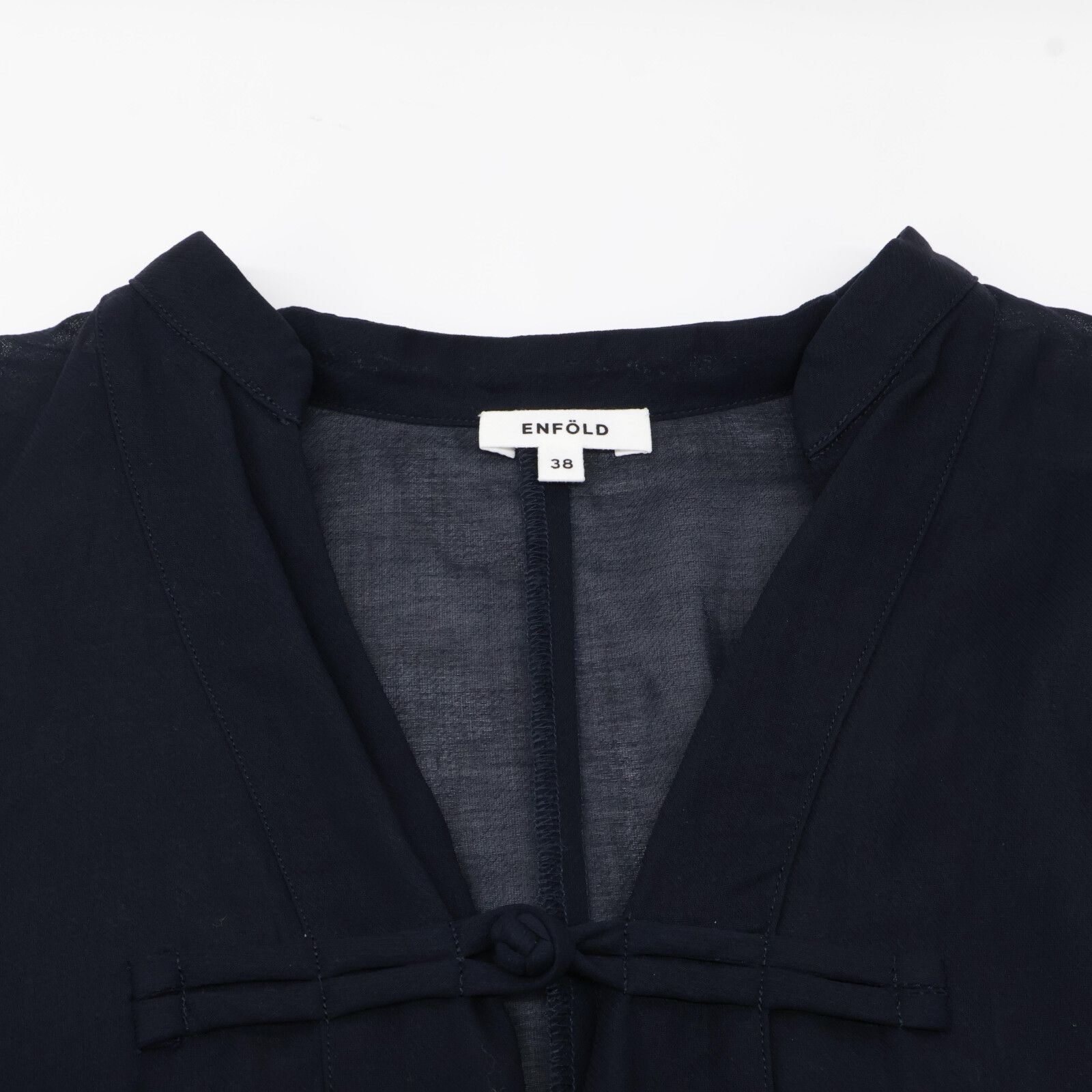 ENFOLD エンフォルド 300DA330-0930 ﾈｲﾋﾞｰ ｺｯﾄﾝ ﾋﾞｯｸﾞｼﾙｴｯﾄｼｱｰﾁｬｲﾅｼｬﾂ  