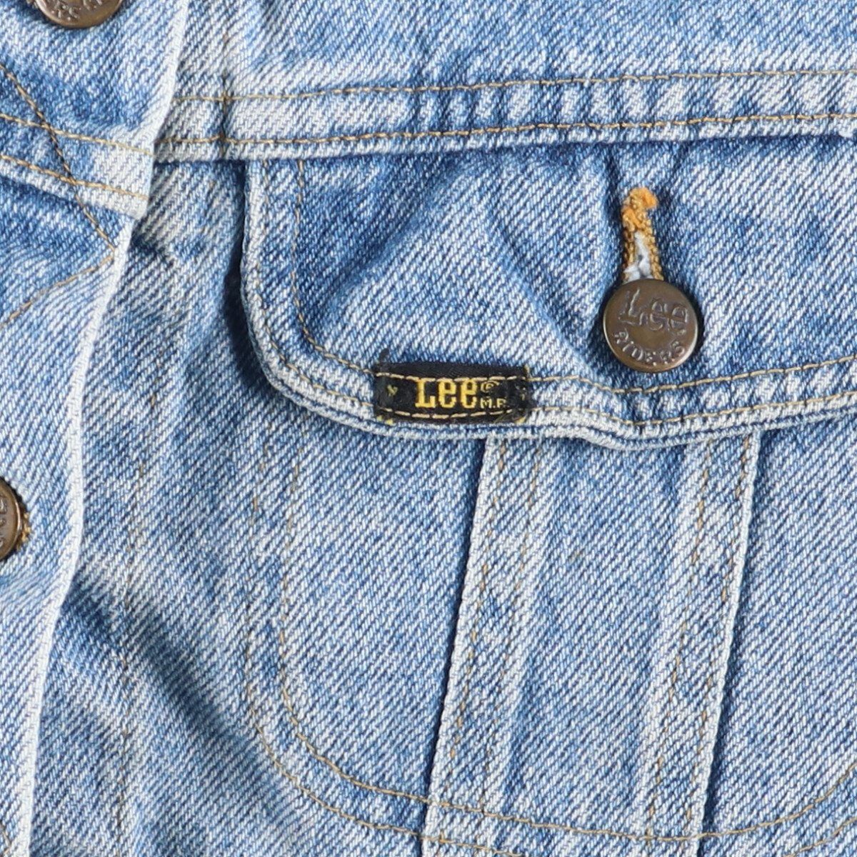 古着 80年代 リー Lee 黒タグ バック刺繍 デニムジャケット G