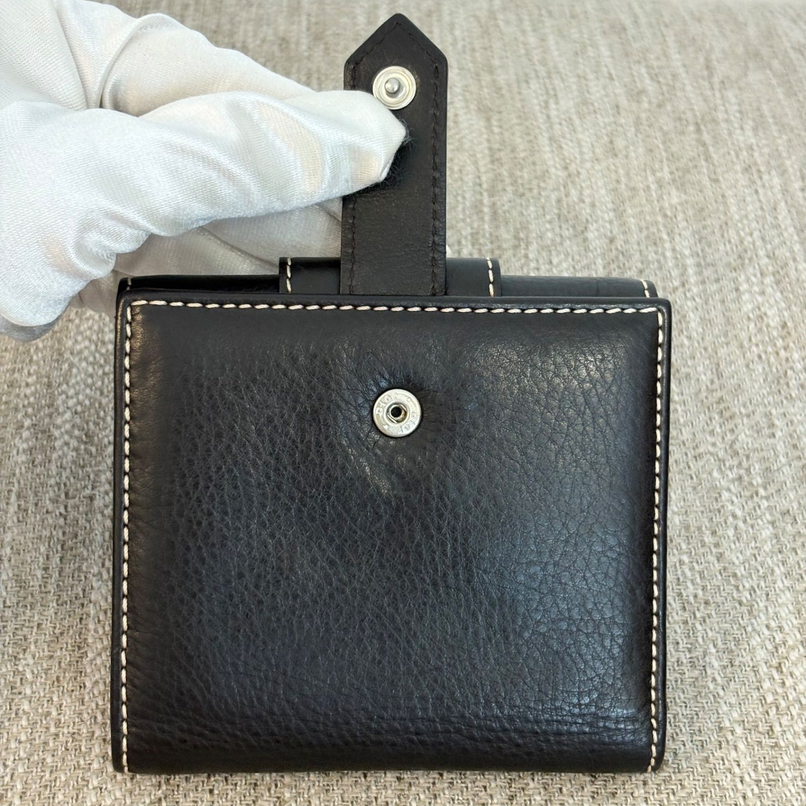 極美品】クリスチャンディオール CDロゴ レザー 三つ折り財布