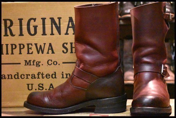 9.5E 箱付 良品 縄タグ復刻】Chippewa チペワ 4363BUR エンジニア バーガンディ クロームパック 11インチハイト ブーツ  HOPESMORE【EA123】 - メルカリ