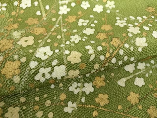 枝花文 鬼しぼ縮緬