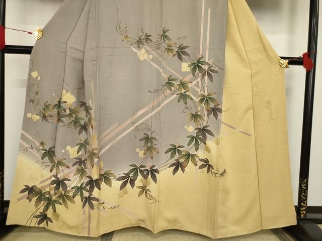 平和屋着物○皇室デザイナー 中村乃武夫 訪問着 刺繍 万寿菊 暈し染め