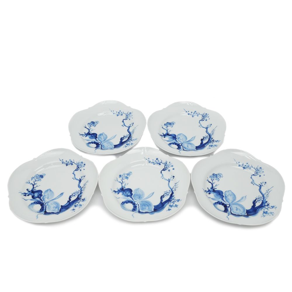 名東 MEISSEN マイセン ブルーオーキッド プレート 25cm 5枚 セット 皿 食器 テーブルウェア ♥