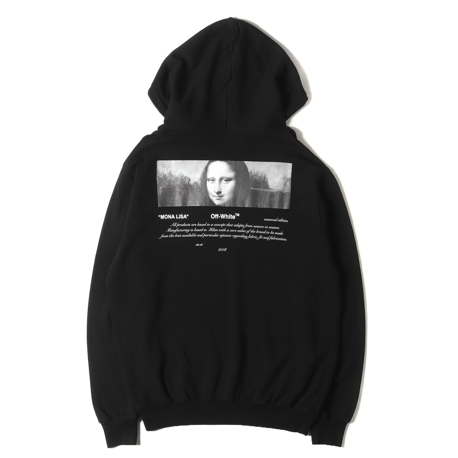 OFF-WHITE オフホワイト パーカー サイズ:XL モナリザ プリント スウェットパーカー ブラック 黒 トップス フーディー【メンズ】