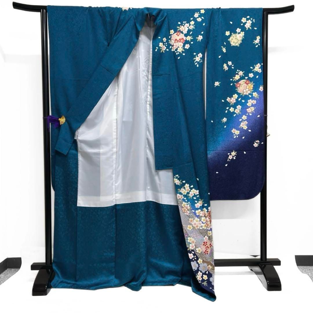 振袖 花紋 金彩 鞠 桜 萩 ヱ霞 七宝 熨斗 成人式 着物 101b d - メルカリ