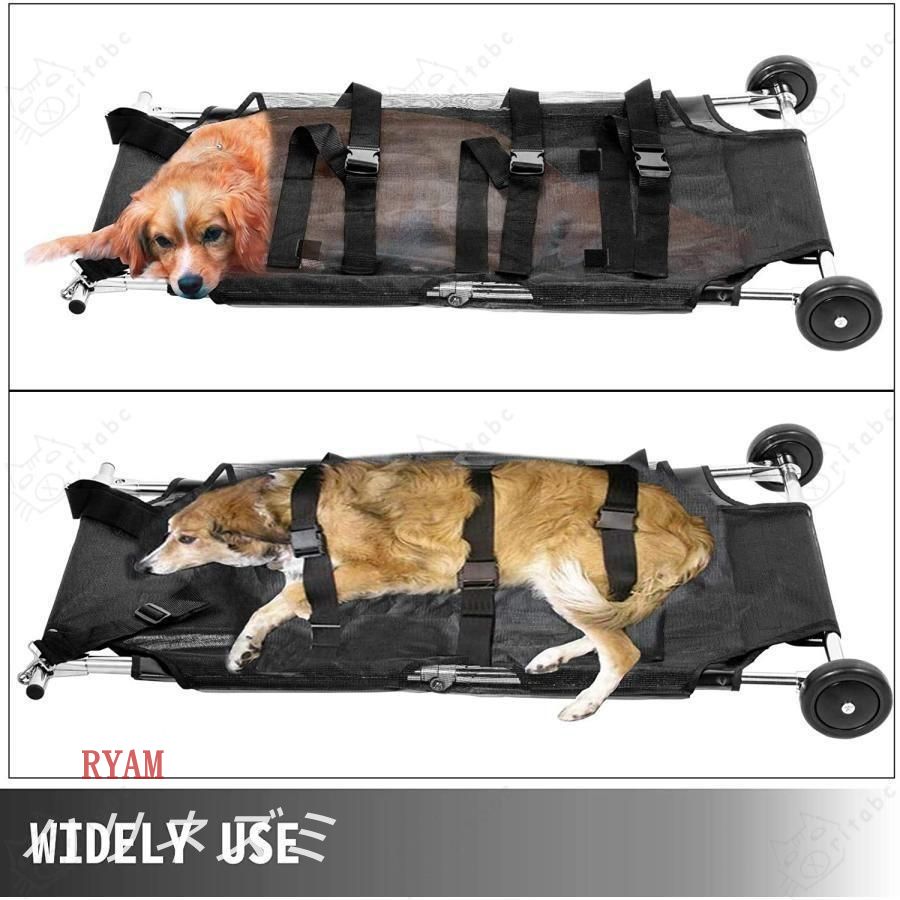 折りたたみ式動物用ストレッチャーペット輸送ステンレス製犬用トロリー ノイズレスホイール付き45x22インチ最大容量250ポンド-獣医用ストレッチャー