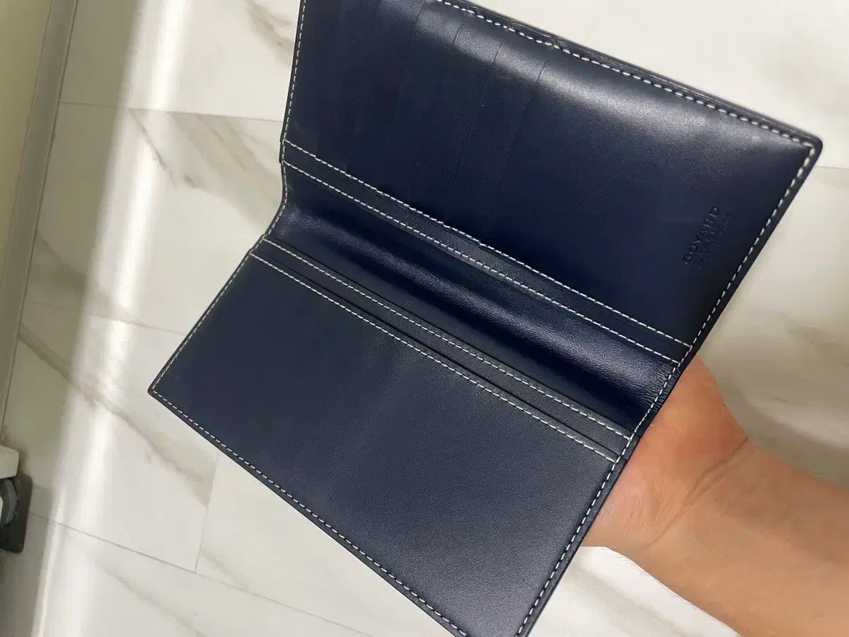 Goyard(ゴヤール) ネイビー 長財布 キャンバス ＆ カーフレザー GM