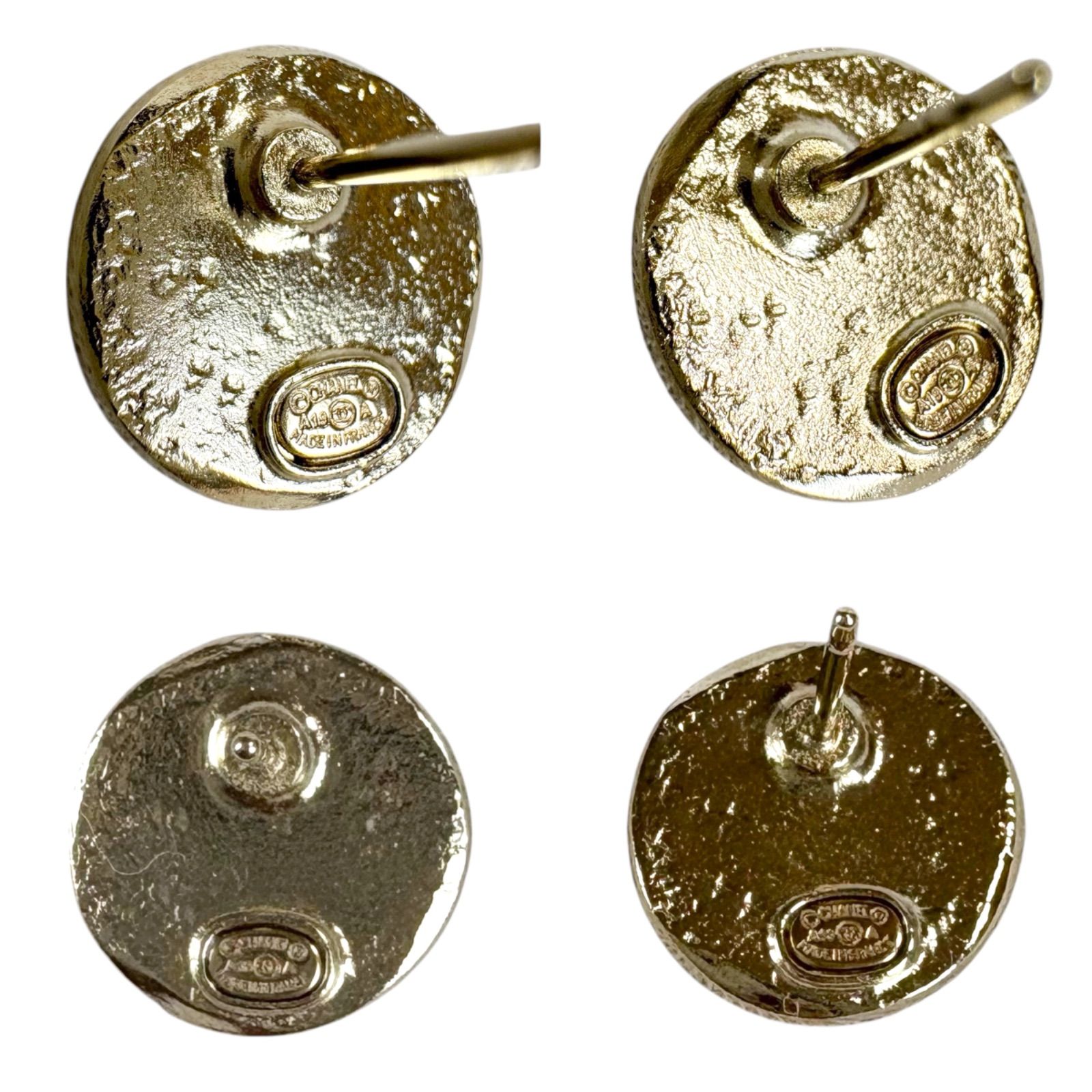 シャネル CHANEL ココマーク ラインストーン ピアス ゴールド金具 