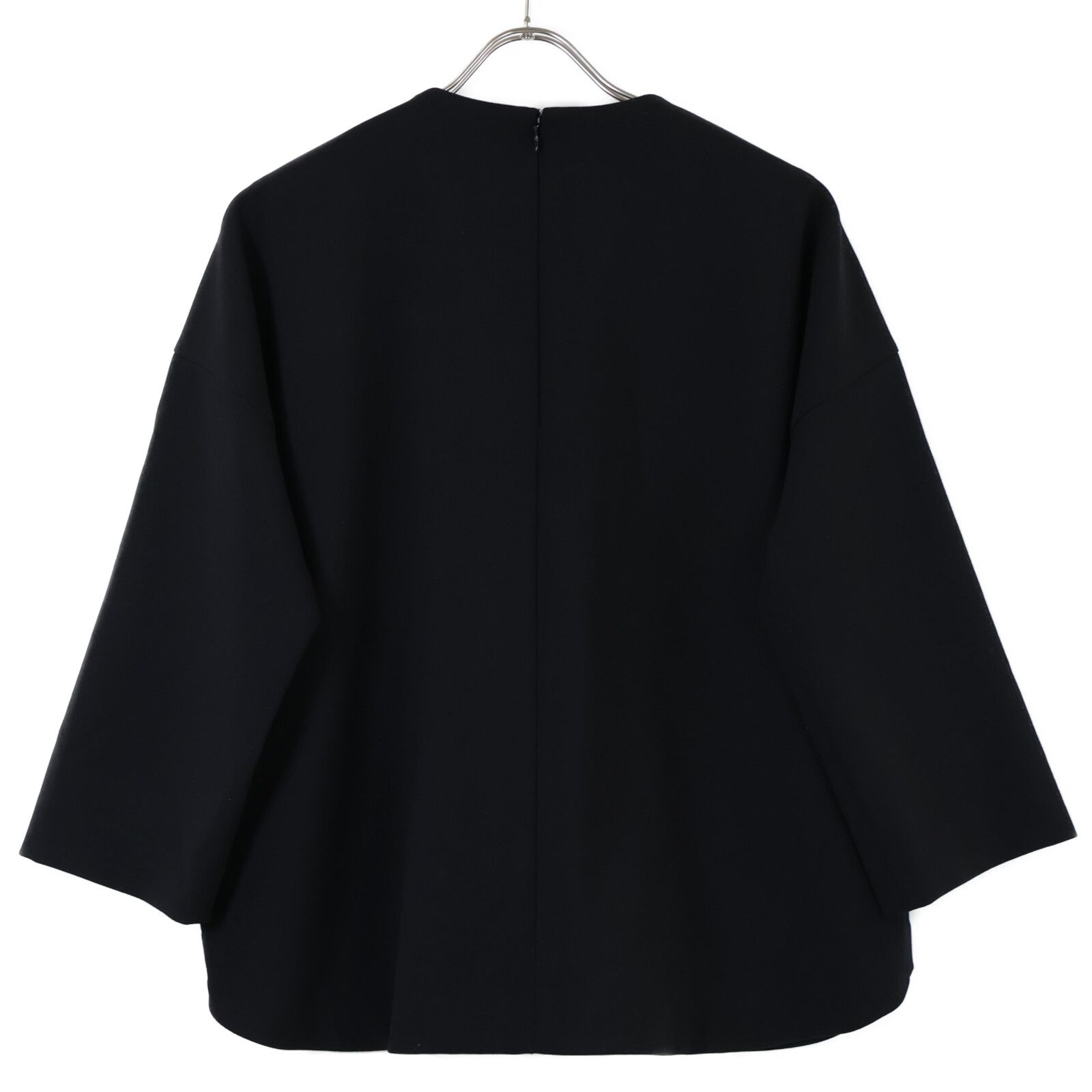  ヨーコチャン YCB-621-268 21年製 ﾌﾞﾗｯｸ ﾊﾟｰﾙ7分袖ﾌﾞﾗｳｽ 40 アンサンブル トップス