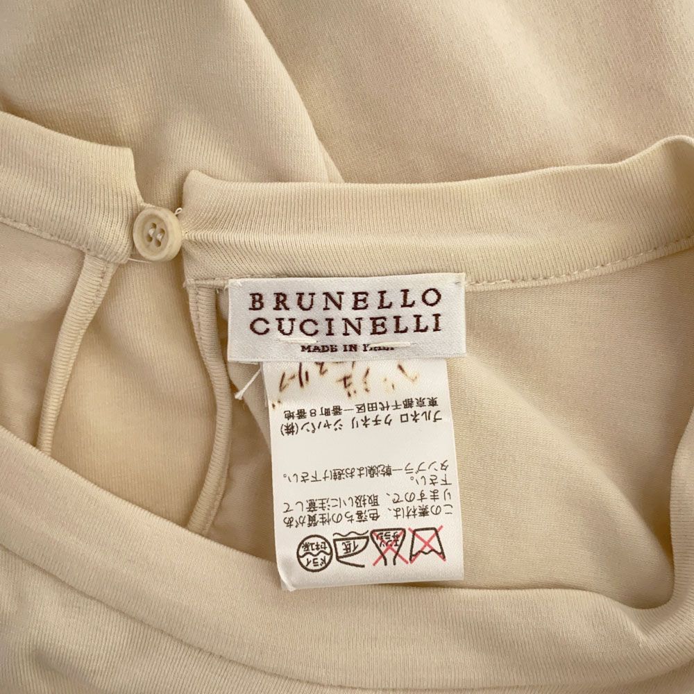 ブルネロクチネリ イタリア製 ノースリーブ カットソー S ベージュ Brunello Cucinelli レディース